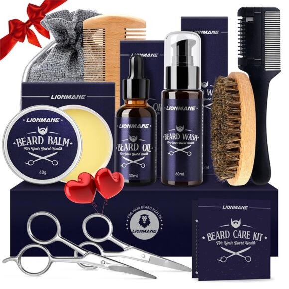 Beard Care Kit for Men, Dad Father’s Day Gifts, Beard Mustache Grooming Kit - Picture 1 of 7